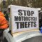 Bike with the message Stop Motorcycle Thefts