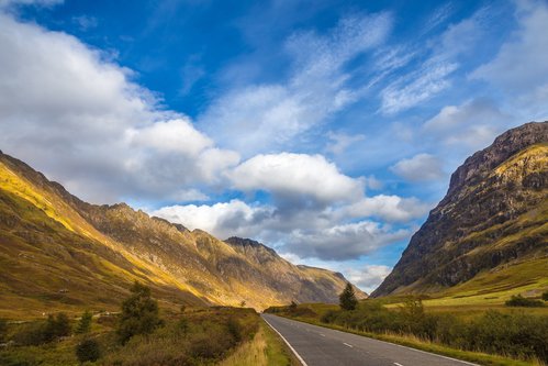 Road through Glencoe mountains