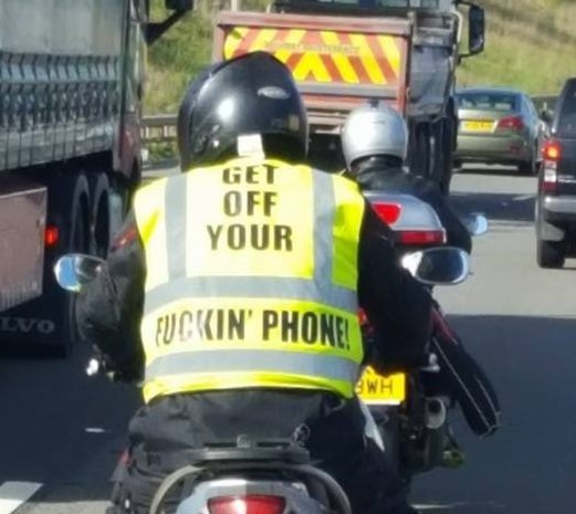 Get off your phone hi-viz vest